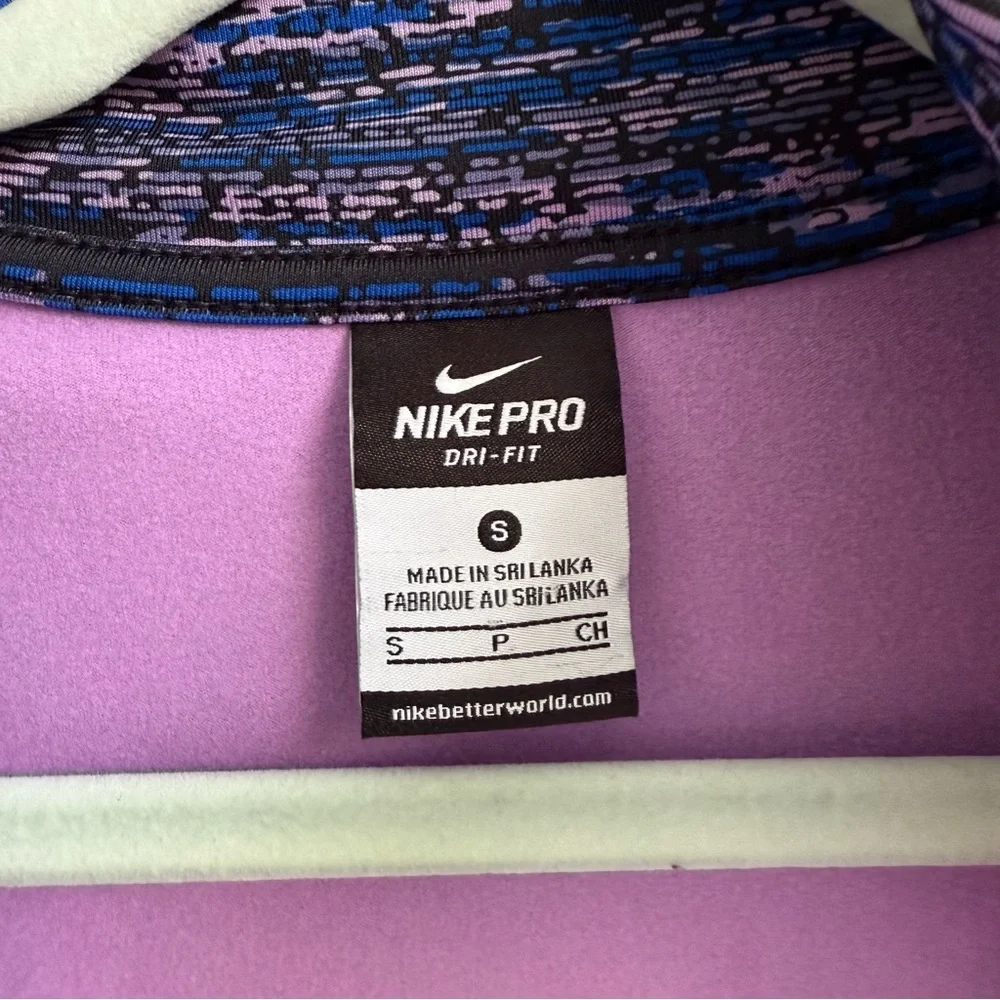 Nike Women`s Pro Warm Half Zip‎ Running Pull Over Purple Sz S